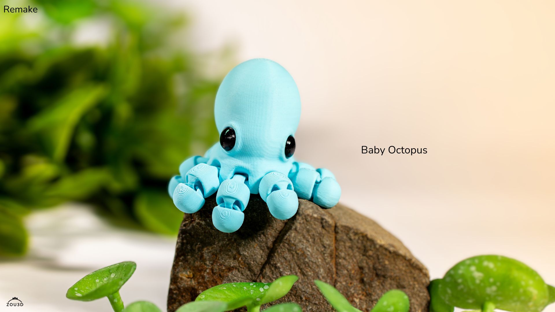 Baby Octopus Remake - 3D print figurica / privjesak - Slika 3