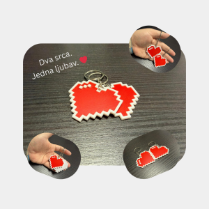 Pixel Heart – set od 2 privjeska